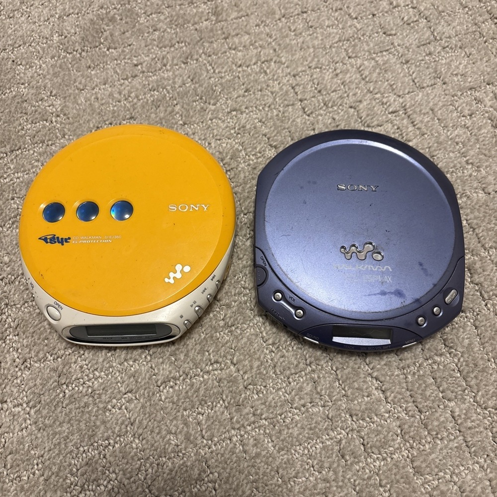 Sony Psyc D-EJ360 Yellow CD Walkman G-Protection & Sony D-E220 -Read Description